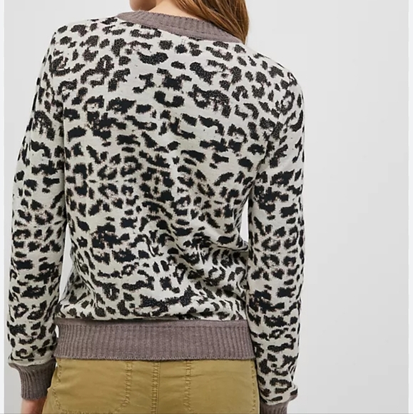 Anthropologie, New, Aldomartins Safa Leopard Neutral Sweater, Size Small - Picture 4 of 12
